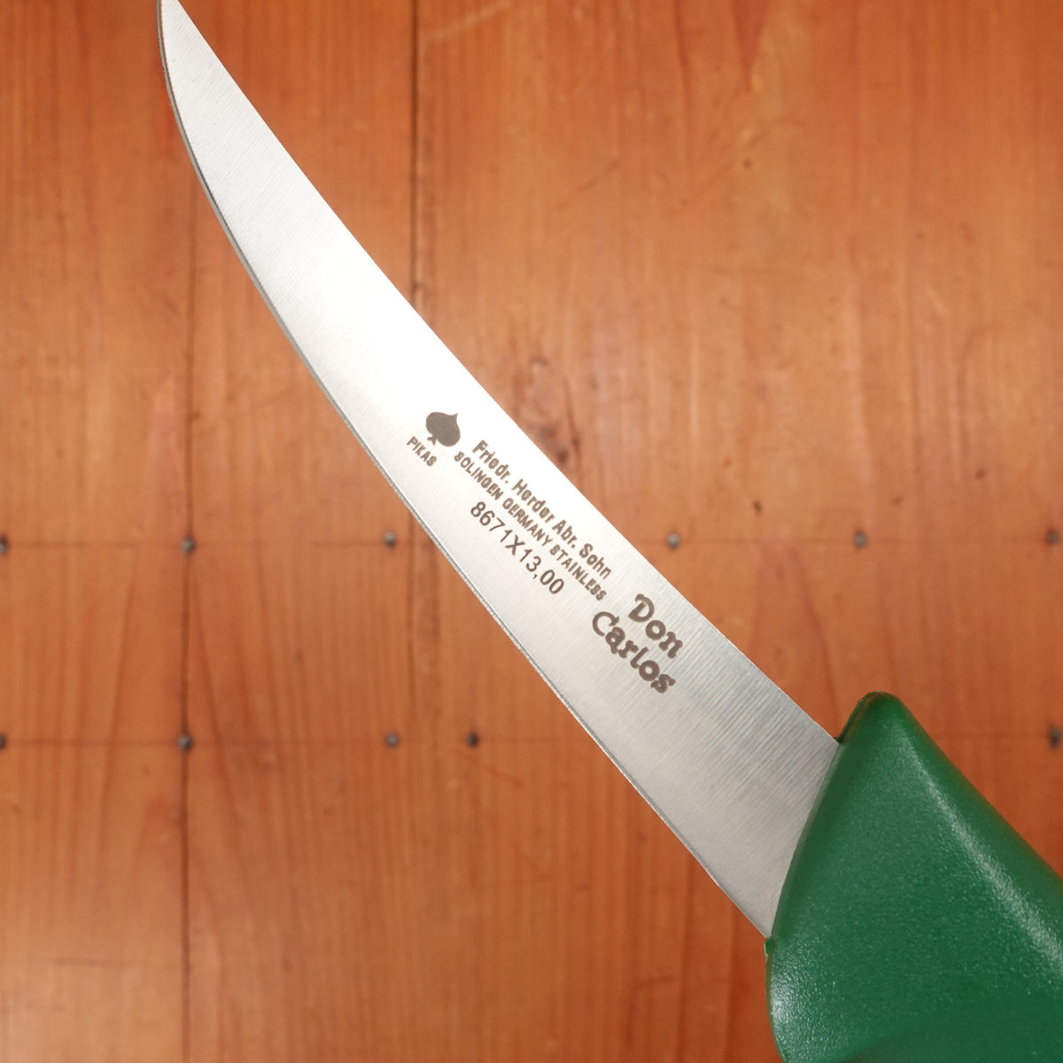 Friedr Herder Don Carlos 5” Boning Knife Curved Flex Stainless Green