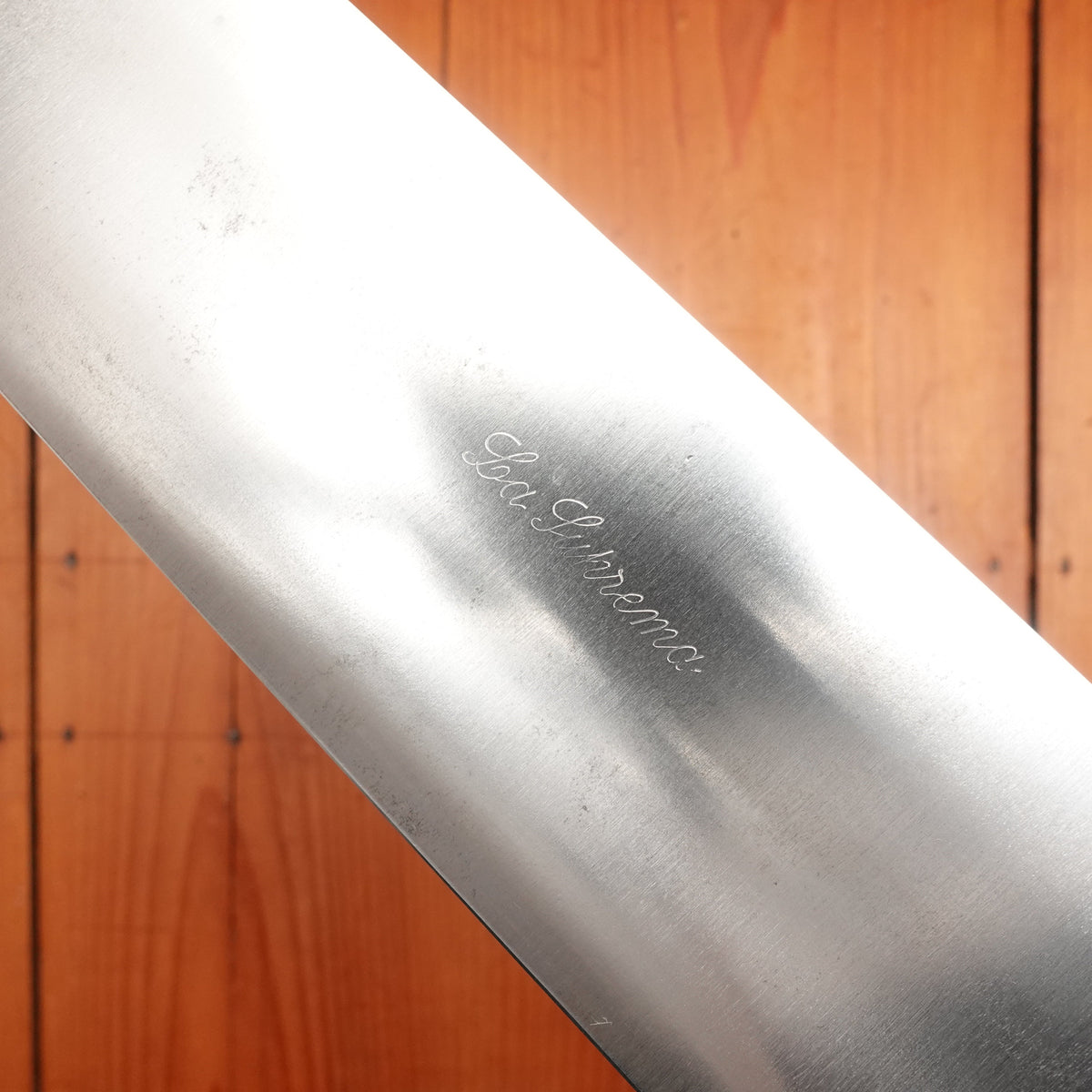 New Old Stock La Suprema 11.5" Chef Knife Carbon Italy ~1960s