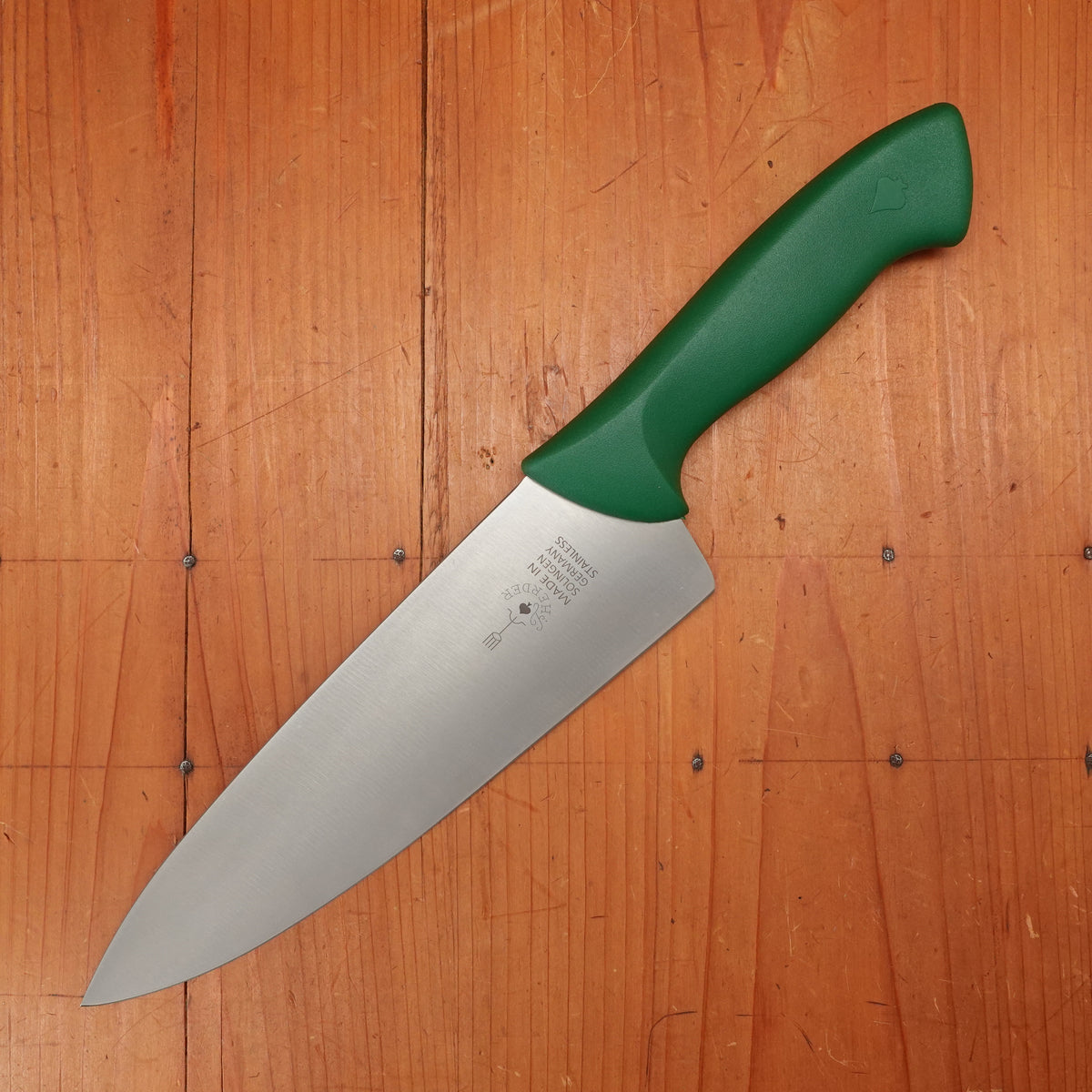 Friedr Herder Don Carlos 8.5” Wide Chef Knife Stainless Green