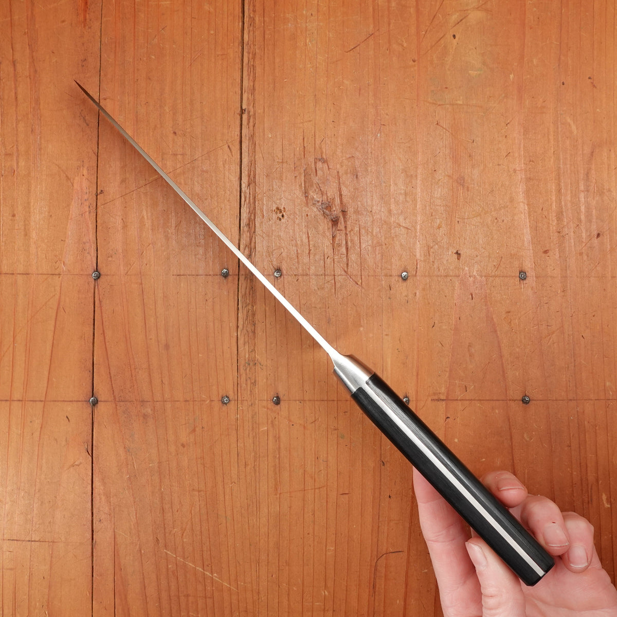 New Old Stock Yoshikane 180mm Santoku SLD Suminagashi Western Handle