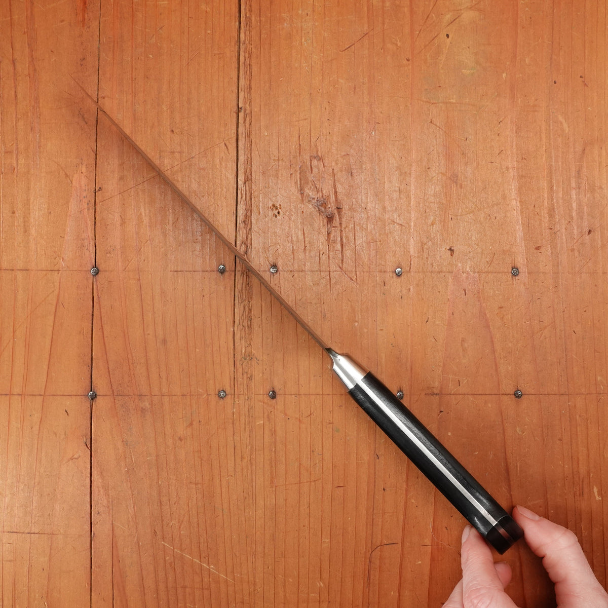 New Old Stock Yoshikane 180mm Santoku SLD Suminagashi Western Handle