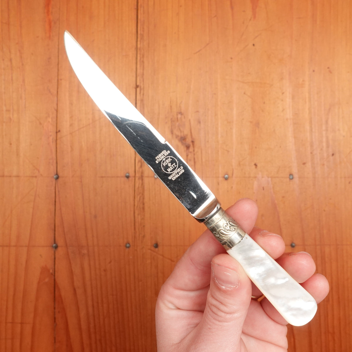 Kirk's Matz Genuine Pearl Fruit Knife England Lil' Charcuteries Cheeseboard Etc. Sheffield, England