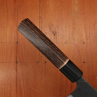 Kaji-bei 165mm Nakiri Iron Clad Aogami 2 Suminagashi Kurouchi Burnt Chestnut/Horn Handle