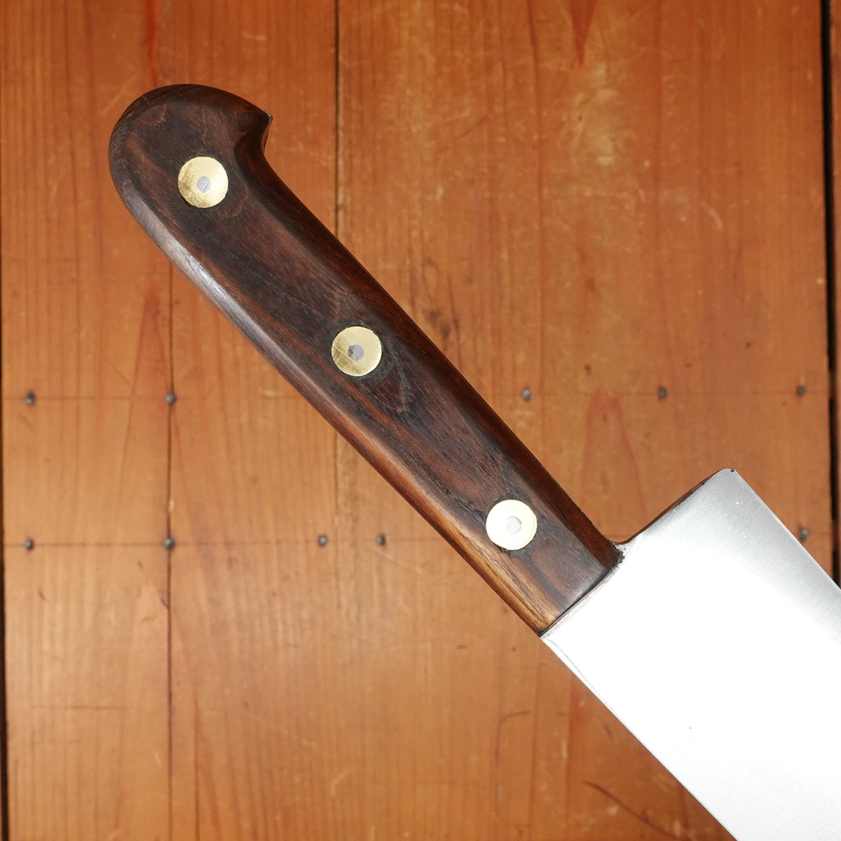 New Old Stock Pino Extra 9" Chef Knife Carbon Plum Wood Handle Maniago, Italy ~1950s 60s