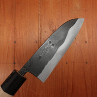 Kaji-bei 135mm Santoku Iron Clad Shirogami 2 Kurouchi Ho Wood/Horn Handle