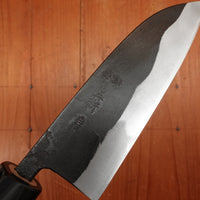 Kaji-bei 135mm Santoku Iron Clad Shirogami 2 Kurouchi Ho Wood/Horn Handle