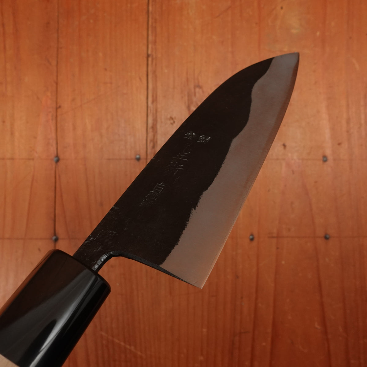 Kaji-bei 135mm Santoku Iron Clad Shirogami 2 Kurouchi Ho Wood/Horn Handle