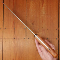 New Old Stock Pino Extra 9.5" Heavy Butcher Knife / Light Cleaver Carbon Cherry Wood Handle Maniago, Italy ~1950s 60s