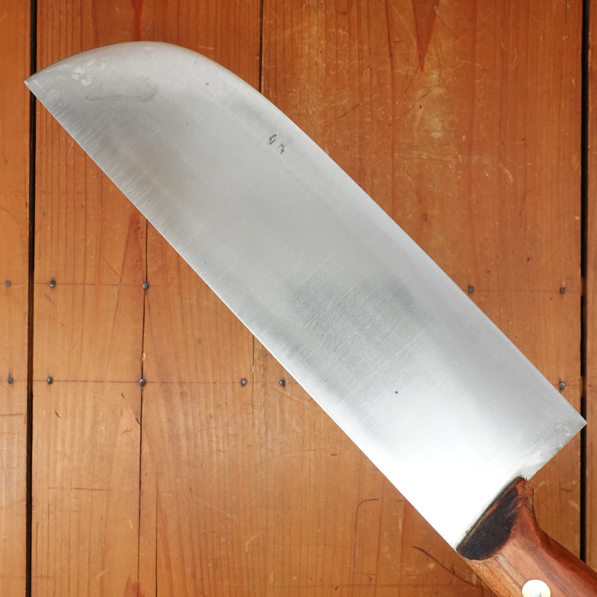 New Old Stock Pino Extra 9.5" Heavy Butcher Knife / Light Cleaver Carbon Cherry Wood Handle Maniago, Italy ~1950s 60s