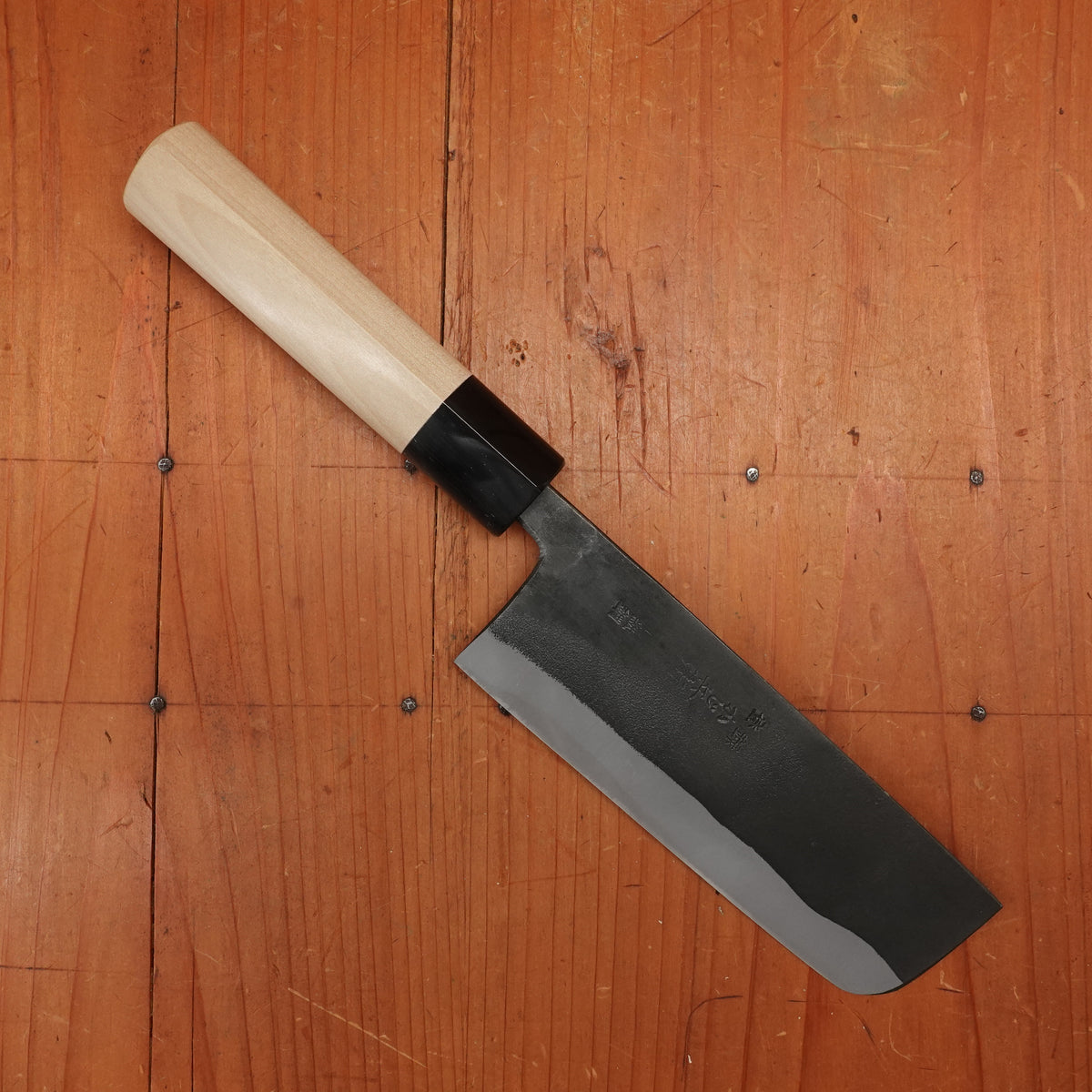 Kaji-bei 135mm Nakiri Iron Clad Shirogami 2 Kurouchi Ho Wood/Horn Handle