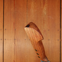New Old Stock Pino Extra 9.5" Heavy Butcher Knife / Light Cleaver Carbon Cherry Wood Handle Maniago, Italy ~1950s 60s