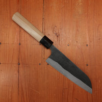 Kaji-bei 165mm Santoku Iron Clad Shirogami 2 Kurouchi Ho Wood/Horn Handle