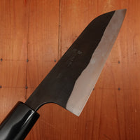 Kaji-bei 165mm Santoku Iron Clad Shirogami 2 Kurouchi Ho Wood/Horn Handle