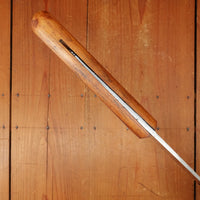 New Old Stock Pino Extra 10.5" Wide Butcher Knife Carbon Cherry Wood Handle Maniago, Italy ~1950s 60s