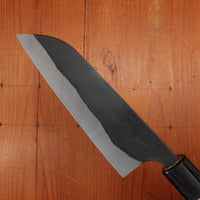 Kaji-bei 165mm Santoku Iron Clad Shirogami 2 Kurouchi Ho Wood/Horn Handle