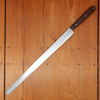 New Old Stock Pino Extra 12.75" Narrow Round Nosed Slicer Carbon Plum Wood Handle Maniago, Italy ~1950s 60s