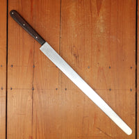 New Old Stock Pino Extra 12.75" Narrow Round Nosed Slicer Carbon Plum Wood Handle Maniago, Italy ~1950s 60s