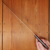 New Old Stock Pino Extra 12.75" Narrow Round Nosed Slicer Carbon Plum Wood Handle Maniago, Italy ~1950s 60s