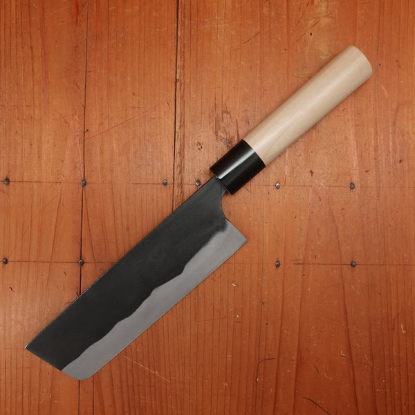 Kaji-bei 165mm Nakiri Iron Clad Shirogami 2 Kurouchi Ho Wood/Horn Handle