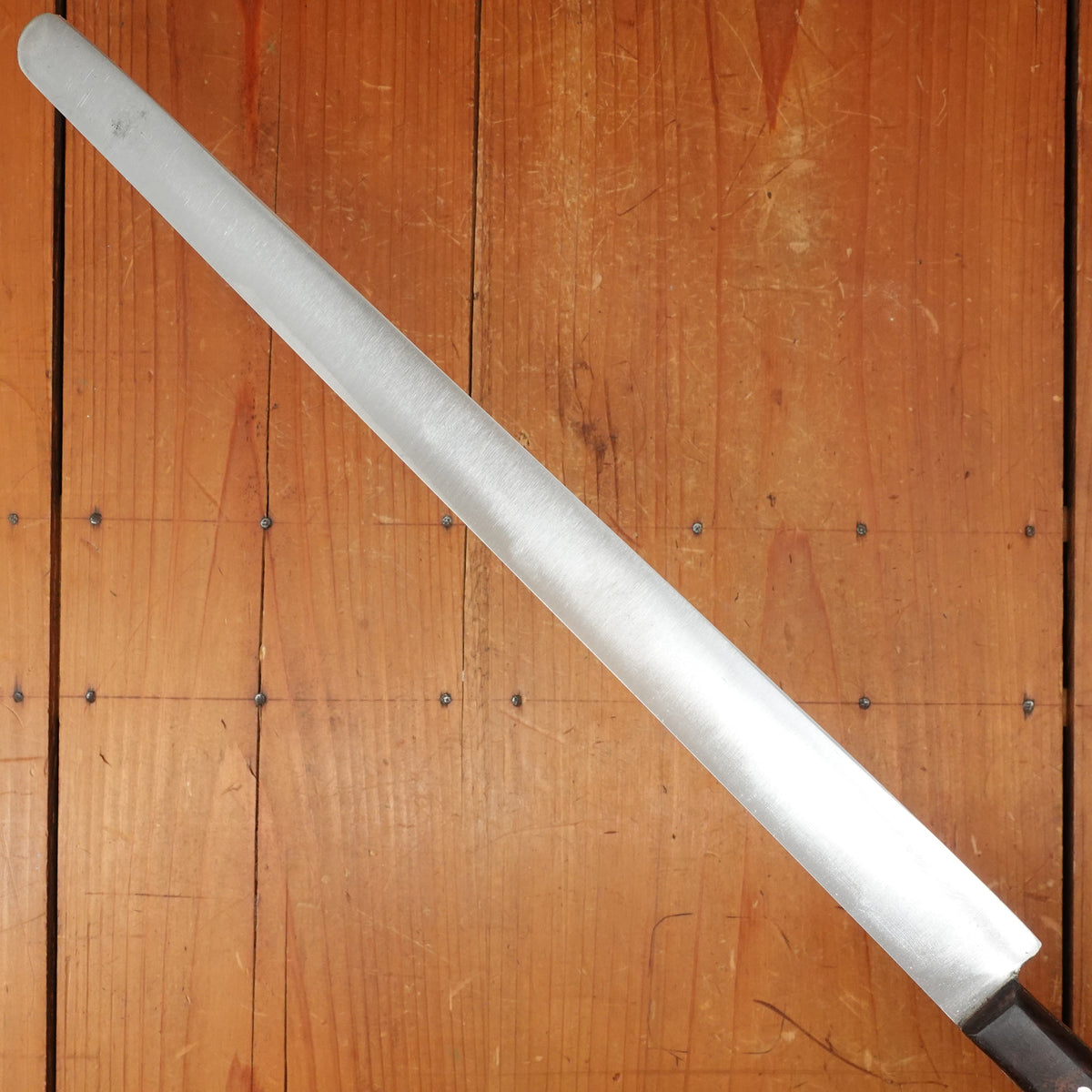 New Old Stock Pino Extra 12.75" Narrow Round Nosed Slicer Carbon Plum Wood Handle Maniago, Italy ~1950s 60s