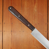 New Old Stock Pino Extra 12.75" Narrow Round Nosed Slicer Carbon Plum Wood Handle Maniago, Italy ~1950s 60s