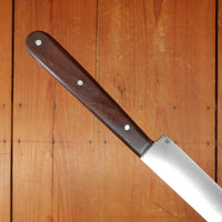 New Old Stock Pino Extra 12.75" Narrow Round Nosed Slicer Carbon Plum Wood Handle Maniago, Italy ~1950s 60s