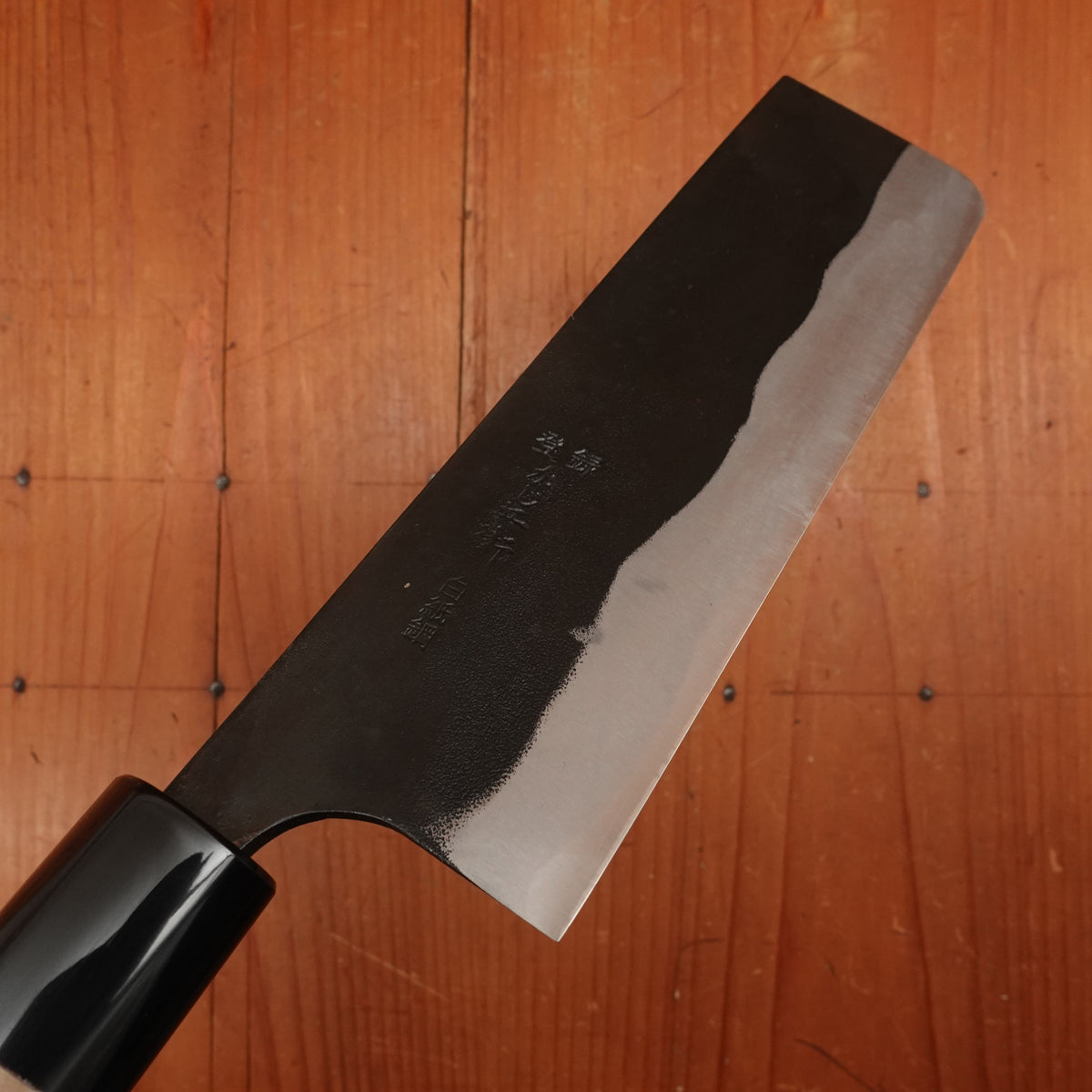 Kaji-bei 165mm Nakiri Iron Clad Shirogami 2 Kurouchi Ho Wood/Horn Handle