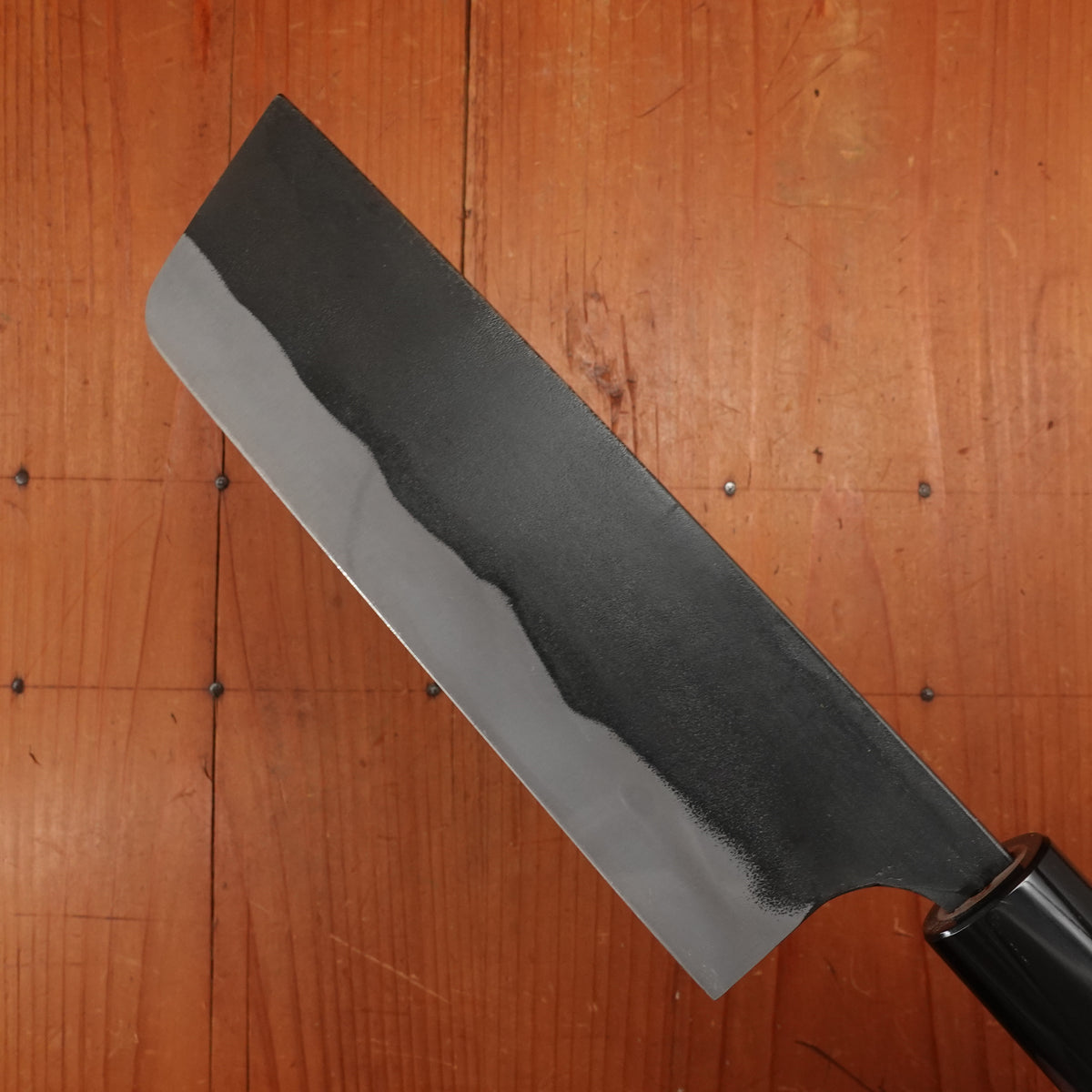 Kaji-bei 165mm Nakiri Iron Clad Shirogami 2 Kurouchi Ho Wood/Horn Handle