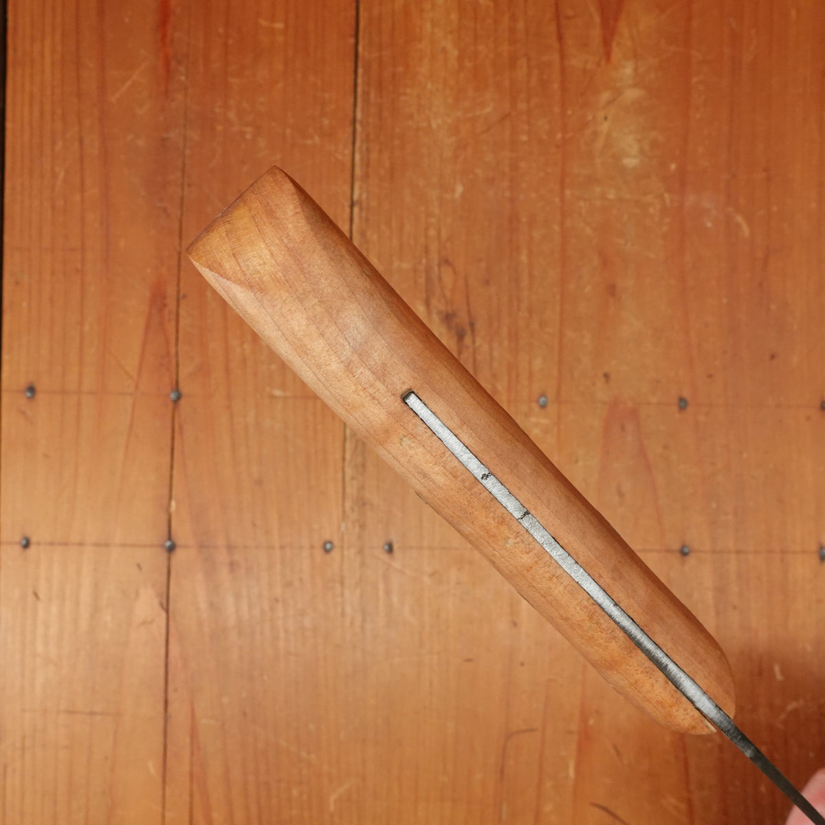 New Old Stock Pino Extra 6.25" Heavy Boning Knife Carbon Cherry Wood Handle Maniago, Italy ~1950s 60s