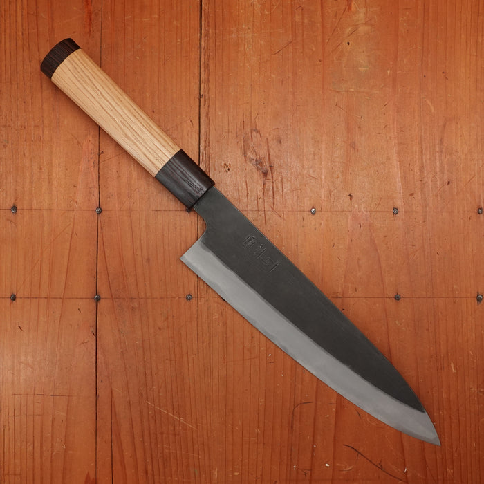 Tagai Sanjo 210mm Gyuto Stainless Clad Shirogami 2 Oak and Wenge Handle