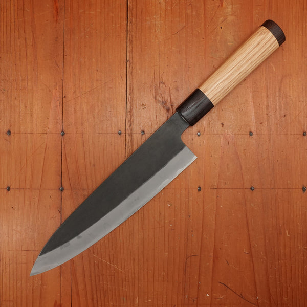 Tagai Sanjo 210mm Gyuto Stainless Clad Shirogami 2 Oak and Wenge Handle