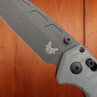 Benchmade 593BK PSK Drop Point MagnaCut AXIS Assist Gray & OD Green Handle