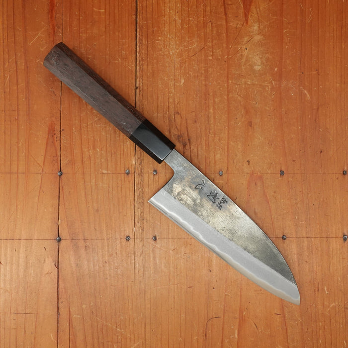 Hatsukokoro Kurosagi 165mm Santoku Aogami Super Kurouchi San Mai Walnut Handle