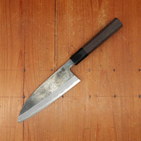 Hatsukokoro Kurosagi 165mm Santoku Aogami Super Kurouchi San Mai Walnut Handle