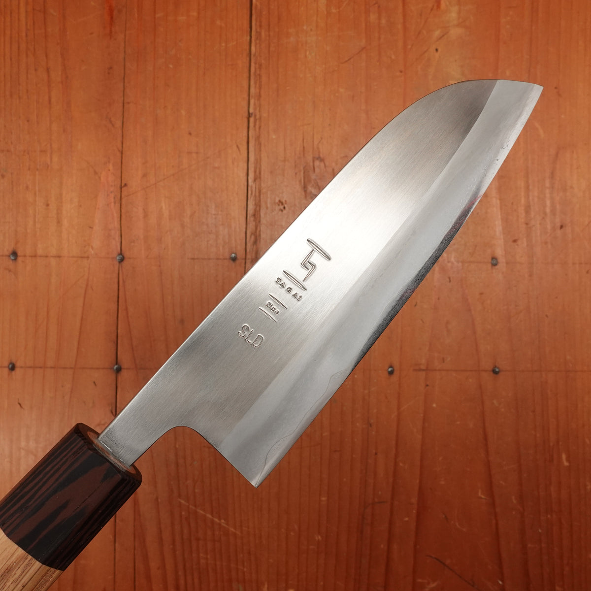 Tagai Sanjo 165mm Santoku SLD Oak and Wenge Handle