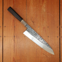 Masuda Yoshihide Kurozome 210mm Gyuto Aogami 1 Damascus Ebony with Black Buffalo Horn Handle