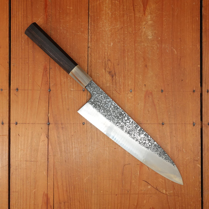 Masuda Yoshihide Kurozome 210mm Gyuto Aogami 1 Damascus Ebony with Black Buffalo Horn Handle