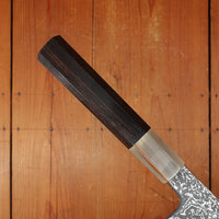 Masuda Yoshihide Kurozome 210mm Gyuto Aogami 1 Damascus Ebony with Black Buffalo Horn Handle