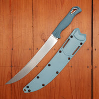 Benchmade 18020 Fishcrafter 9” Trailing Point CPM-Magnacut Fixed Blade Depth Blue Santoprene with Sheath