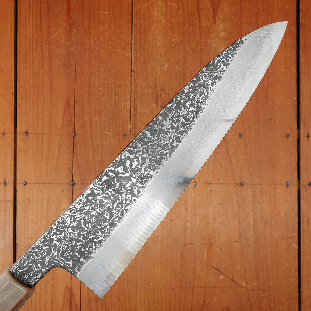 Masuda Yoshihide Kurozome 210mm Gyuto Aogami 1 Damascus Ebony with Black Buffalo Horn Handle