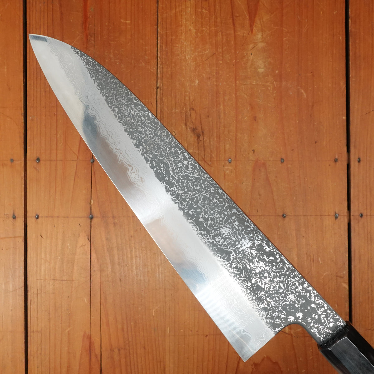 Masuda Yoshihide Kurozome 240mm Gyuto Aogami 1 Damascus Ebony with Black Buffalo Horn Handle