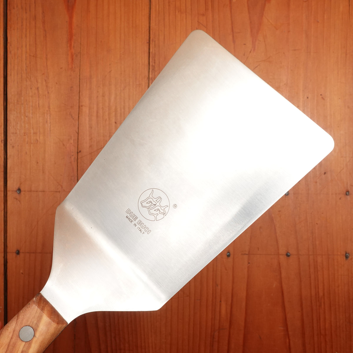 Due Buoi Stainless Wide Spatula Olive Handle