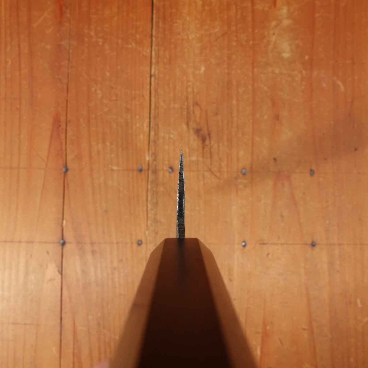 Hatsukokuro Kurogane 150mm Honesuki Kaku Iron Clad Aogami 2 Kurouchi Mono Ebony Handle