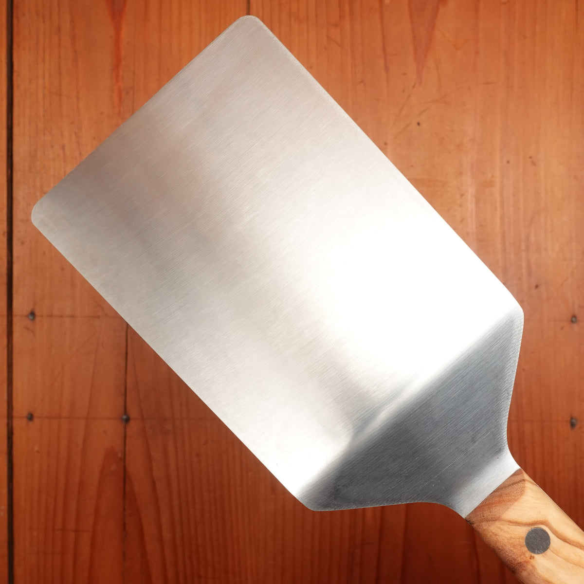 Due Buoi Stainless Wide Spatula Olive Handle