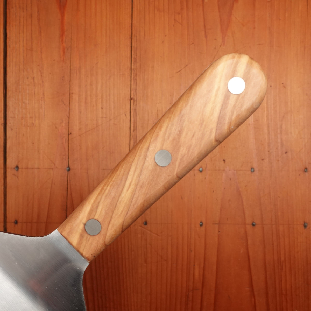 Due Buoi Stainless Wide Spatula Olive Handle