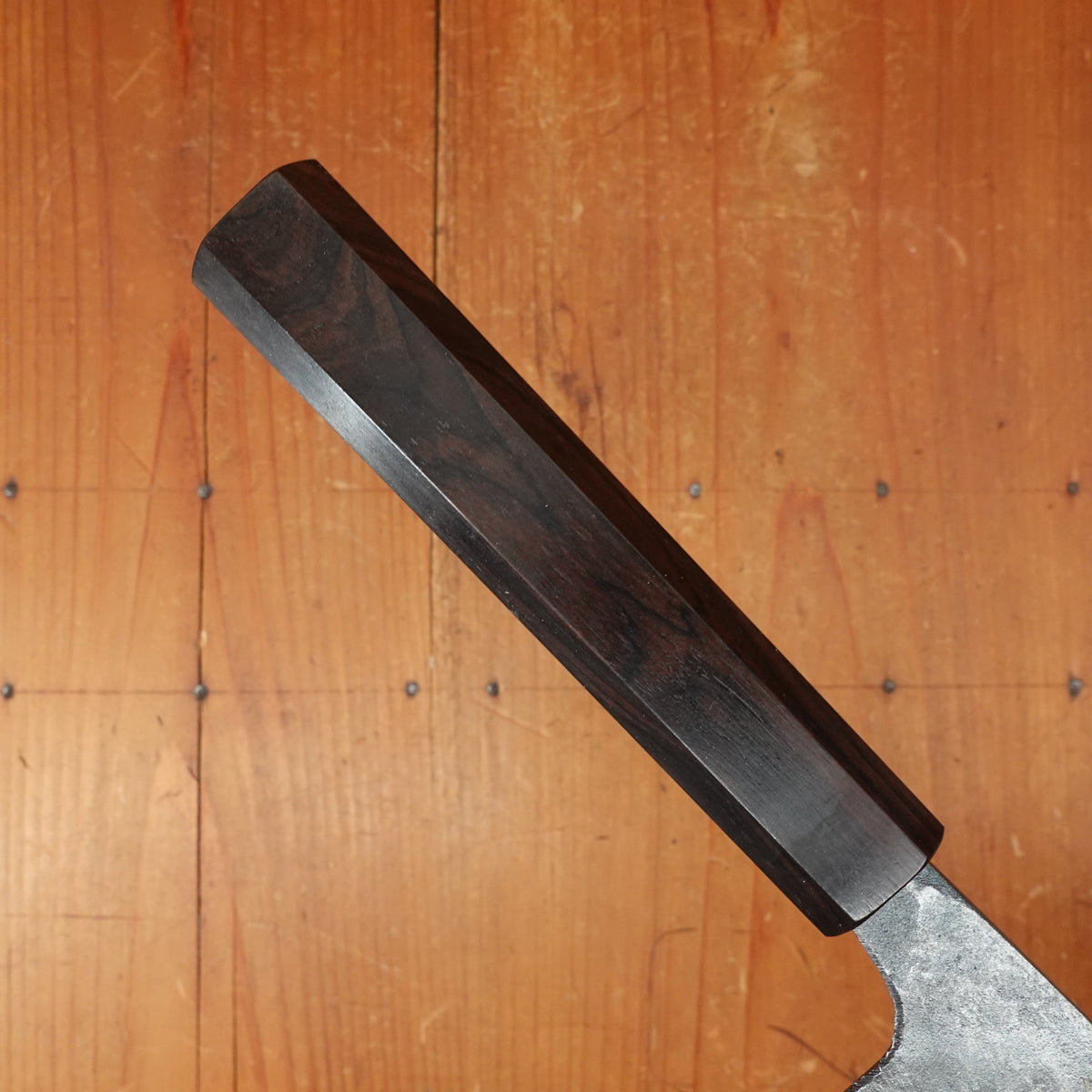 Hatsukokuro Kurogane 165mm Nakiri Iron Clad Aogami 2 Kurouchi Mono Ebony Handle