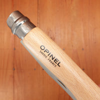 Opinel #10 Straight Back Stainless Ring Lock Beechwood Handle with Corkscrew