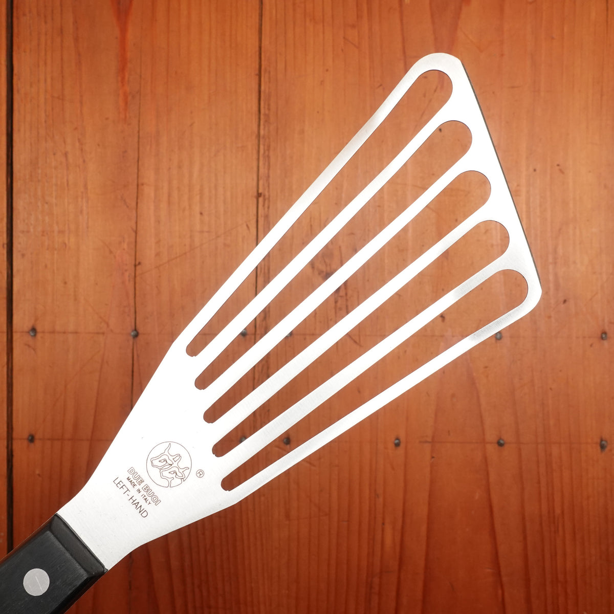 Due Buoi Stainless Slotted Fish Spatula POM Handle - LEFTY