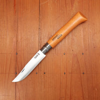 Opinel Straight Back Carbon Ring Lock Beechwood Handle