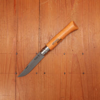 Opinel Straight Back Carbon Ring Lock Beechwood Handle